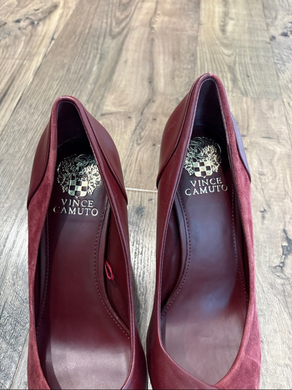 Vince Camuto Genuine Suede & Leather Heels Maroon Pumps Fall size 9 - Picture 7 of 7